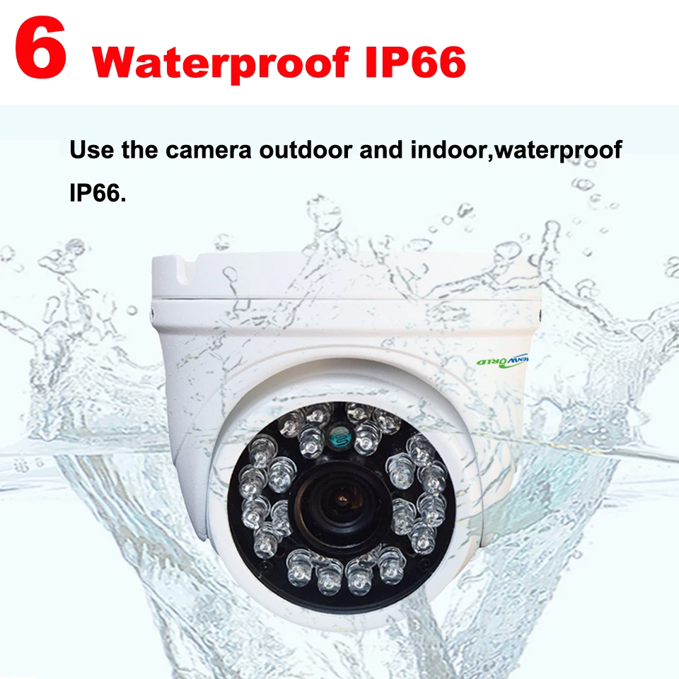 H.265 водонепроницаемая IP камера купольная камера 2MP 3MP 5MP мегапиксельная HD видеокамера веб-камера для внутреннего и наружного видеонаблюдения