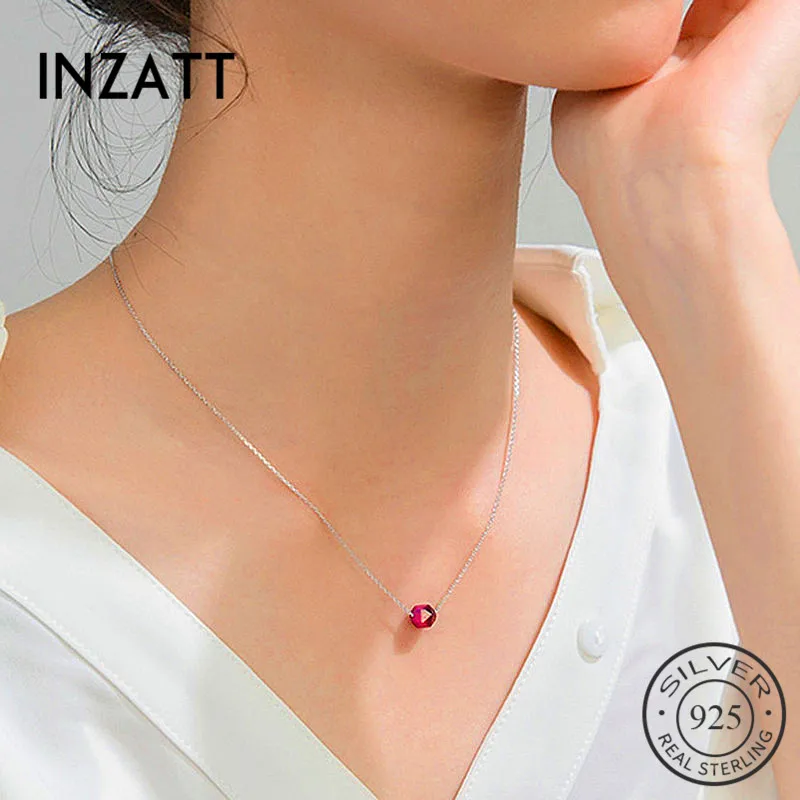 Женское колье с розовым камнем INZATT минималистичные вечерние ювелирные изделия