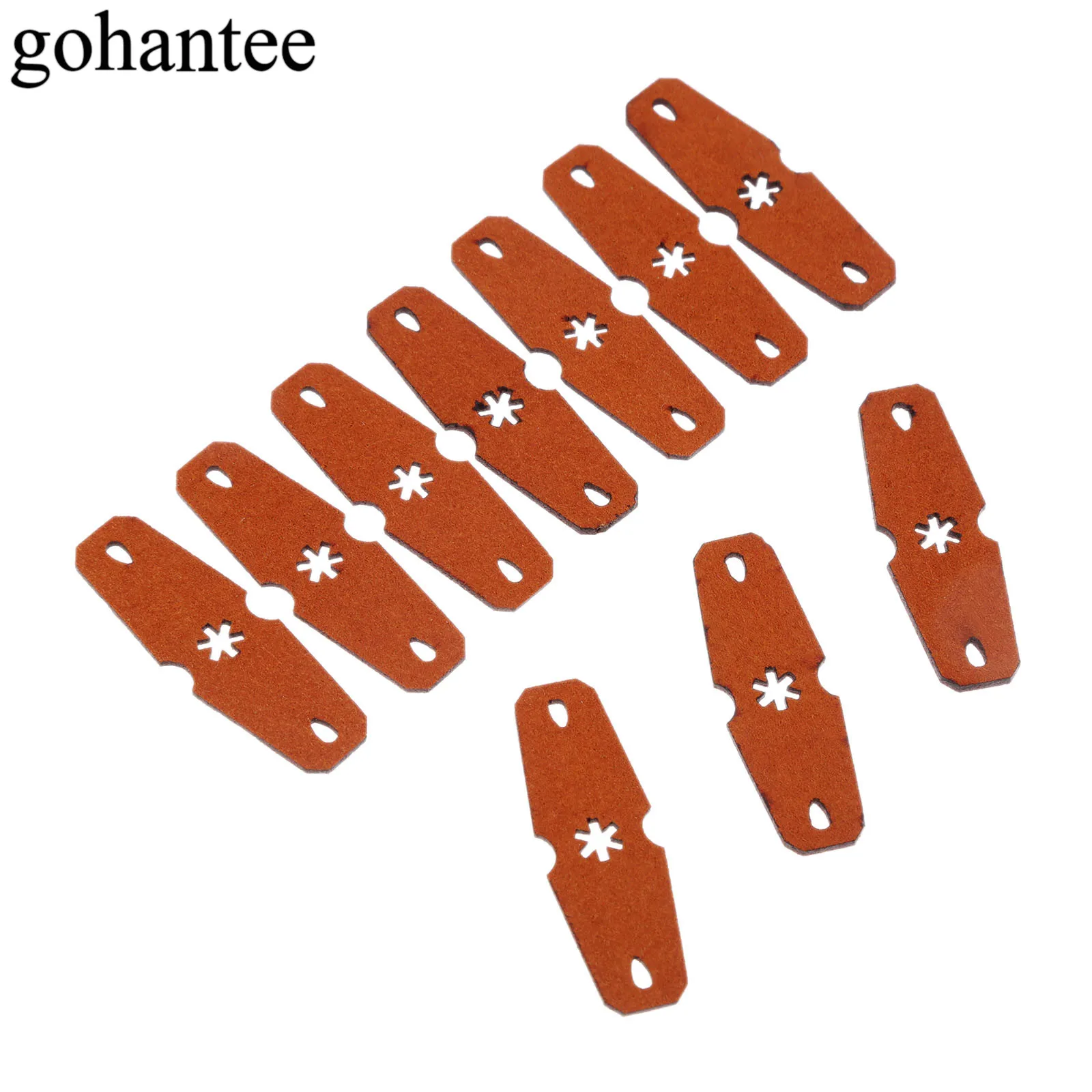 

Gohantee, коричневые Чехлы для рогатки из микрофибры и кожи с центральным отверстием для охоты, катапульты 48 мм x 16 мм x 7 мм, 10 шт.