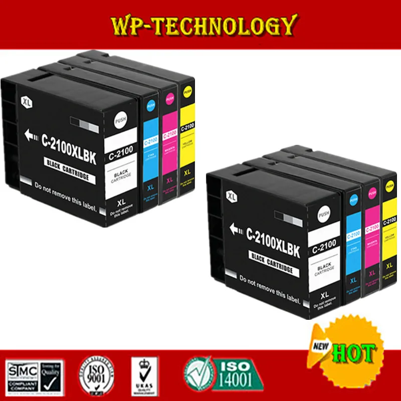 4x совместимый чернильный картридж для PGI2100 PGI-2100 костюм принтера Canon MAXIFY Ib4010 MB5310 |