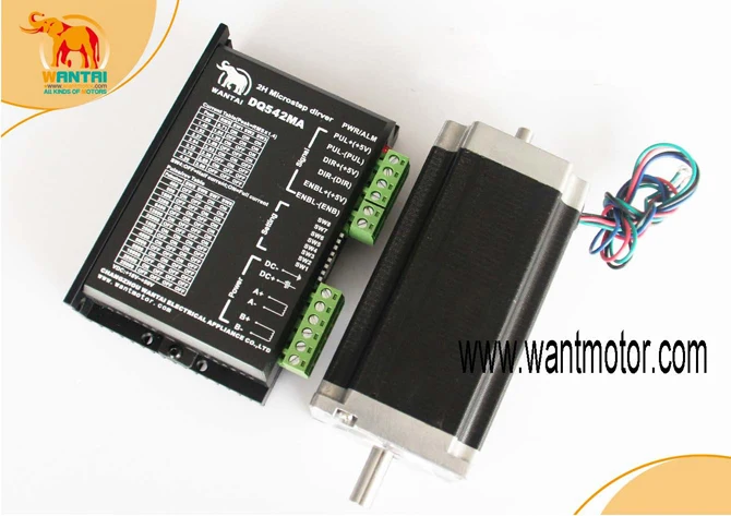 1 Ось Wantai Nema23 Dual Shaft 57BYGH115-003B шаговый двигатель 3 Нм 425oz-in и Драйвер DQ542MA 50 в 4.2A