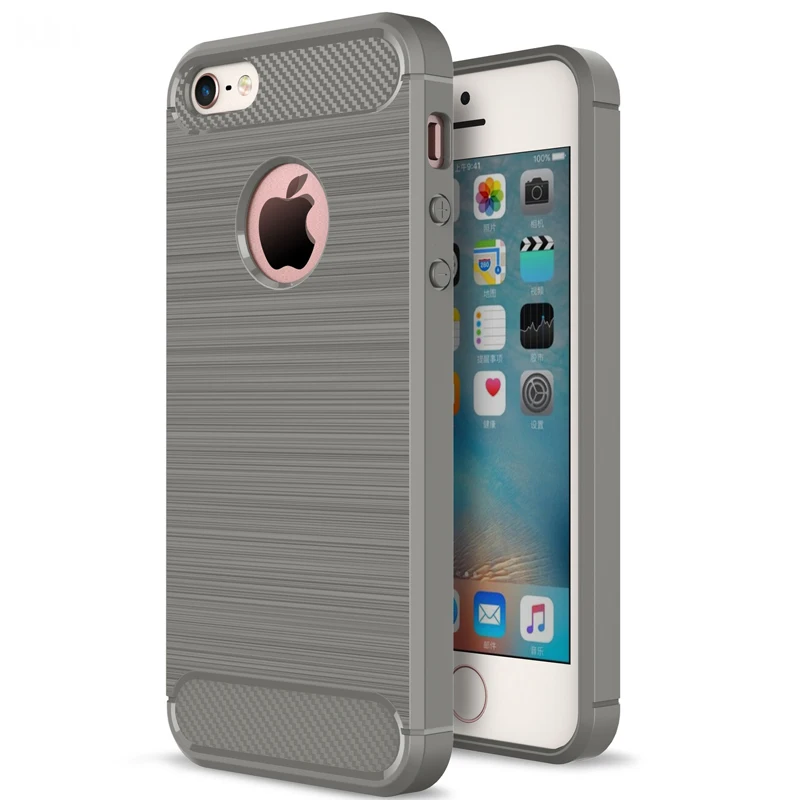 Soft Silicone Case on for iPhone 5s 5 Cover SE Luxury Rugged Brushed Rubber Shockproof |