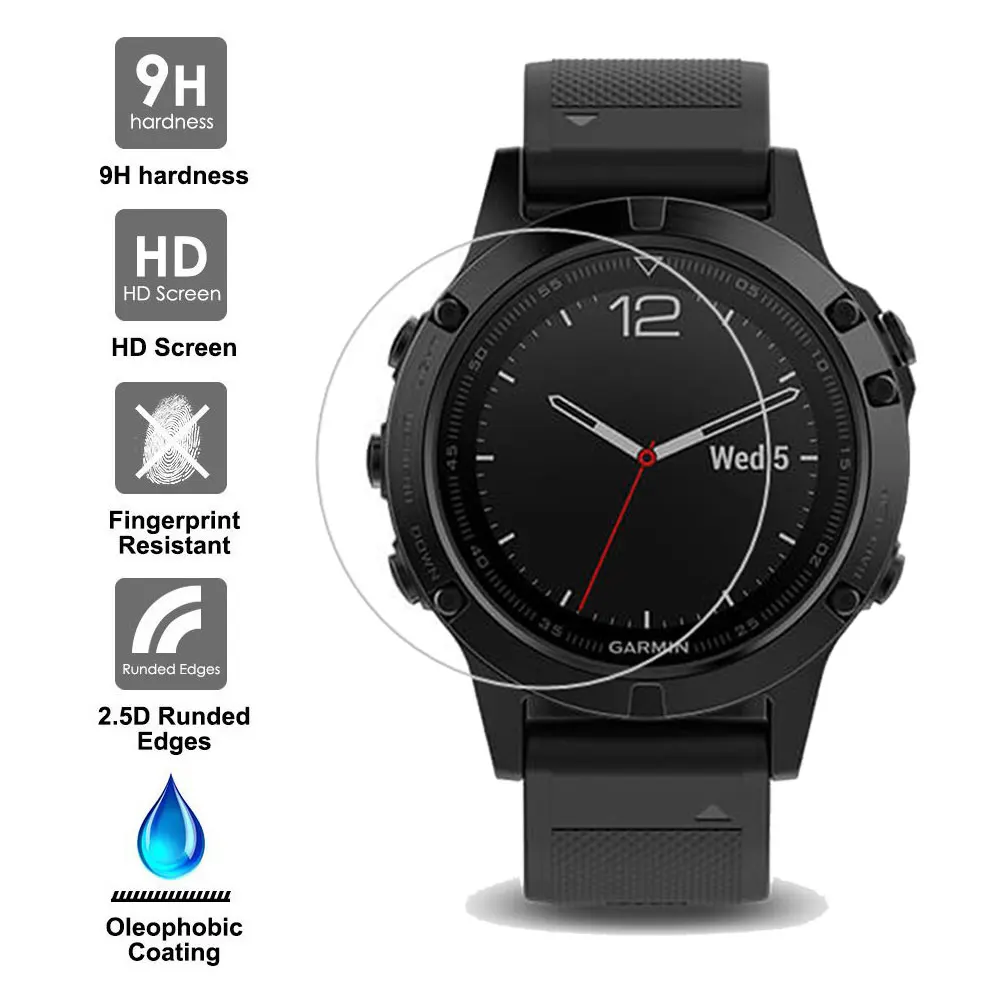 Защитная пленка для экрана часов Garmin Fenix 5 9H из закаленного стекла с защитой от