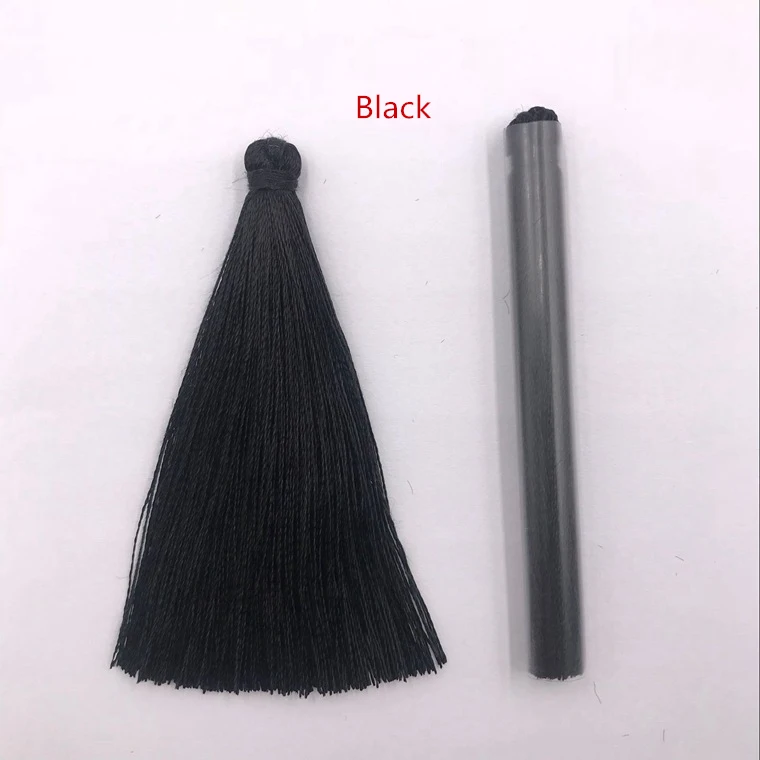 Black 20 шт. 6,5 см мини вискозная нить ткань кисточка DIY подвеска ювелирный браслет для изготовления ключей бахрома отделка Ремесло кисточки Швейные аксессуары - Цвет: Black