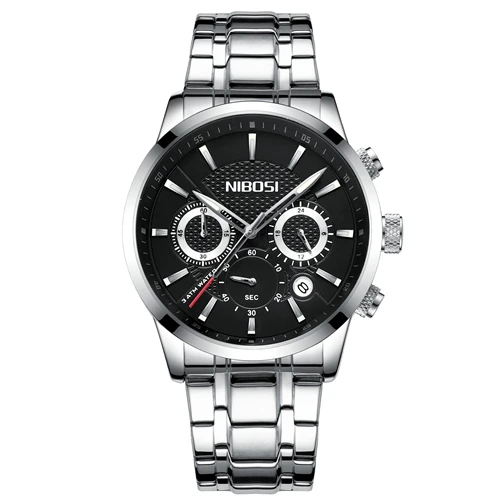 NIBOSI Relogio Masculino мужские s часы лучший бренд класса люкс Розовое сталь кварцевые часы мужские повседневные спортивные хронограф наручные часы Montre - Цвет: B