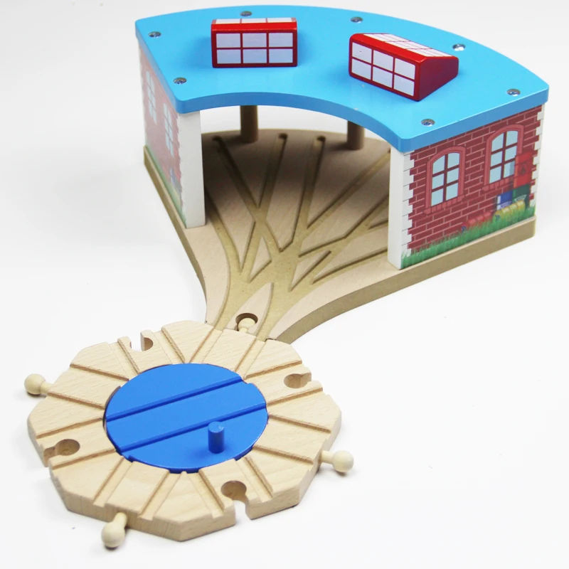 EDWONE модная железная дорога трек деревянный дом парковочный слот игрушки для