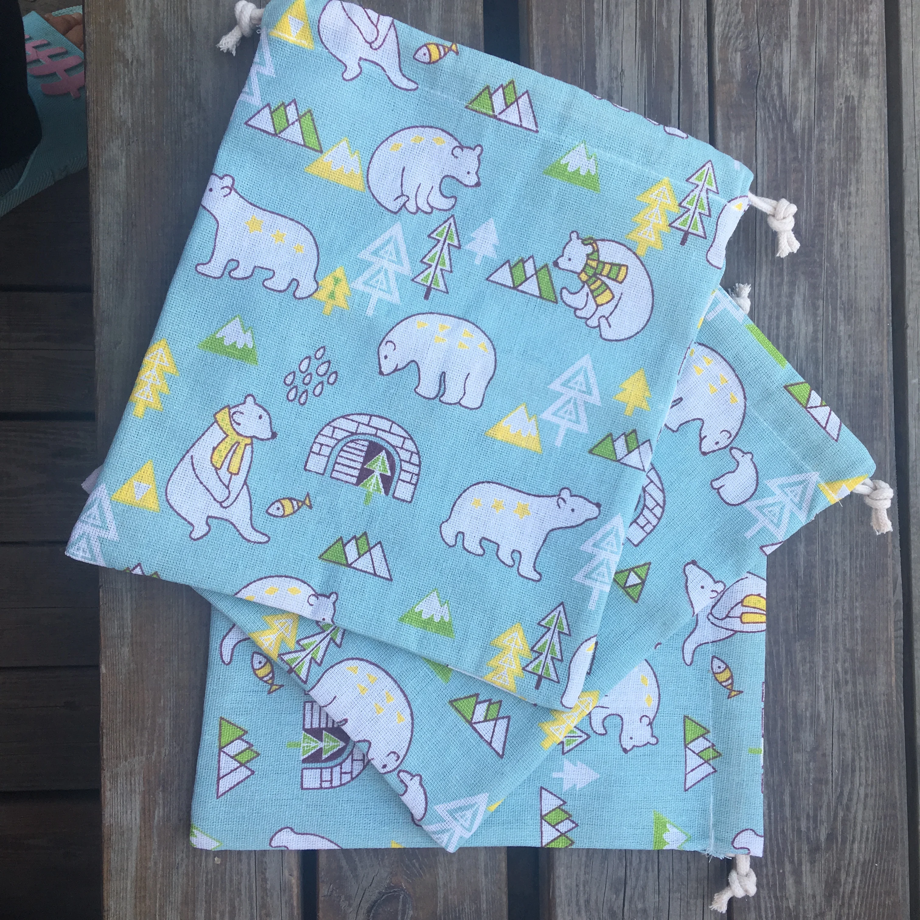 Многофункциональная сумка из хлопка и льна на шнурке праздничная подарочная