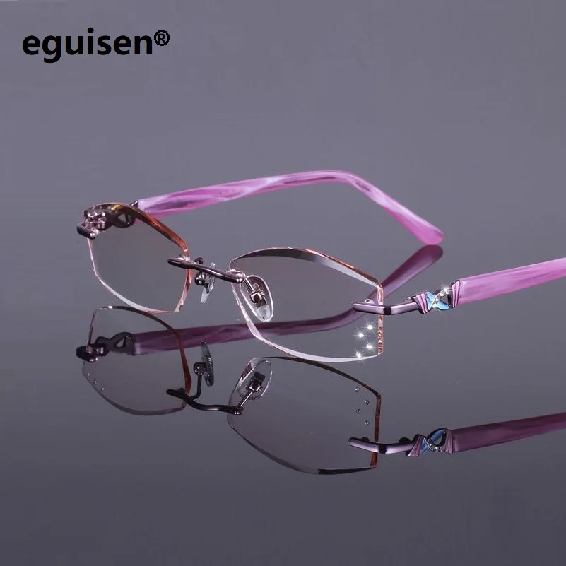 Ультралегкие титановые женские очки RImeless градиентные для близорукости|glasses