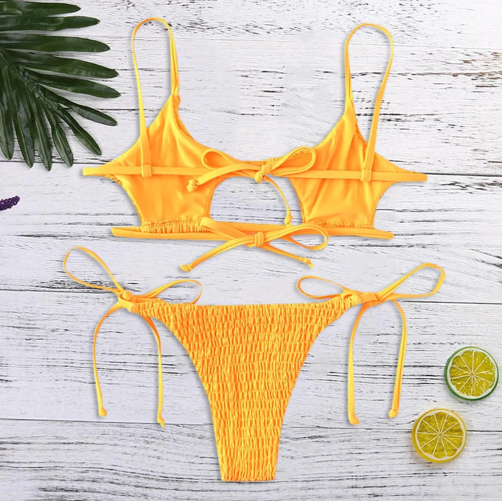 Женская пляжная одежда с принтом бюстгальтер подкладкой комплект бикини