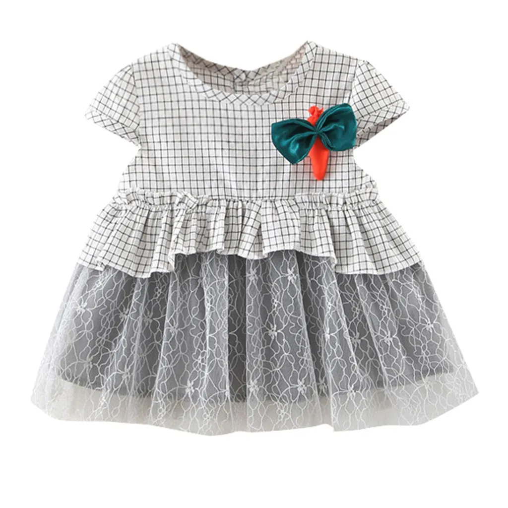 Платье принцессы с кружевной отделкой для маленьких девочек праздничное платье