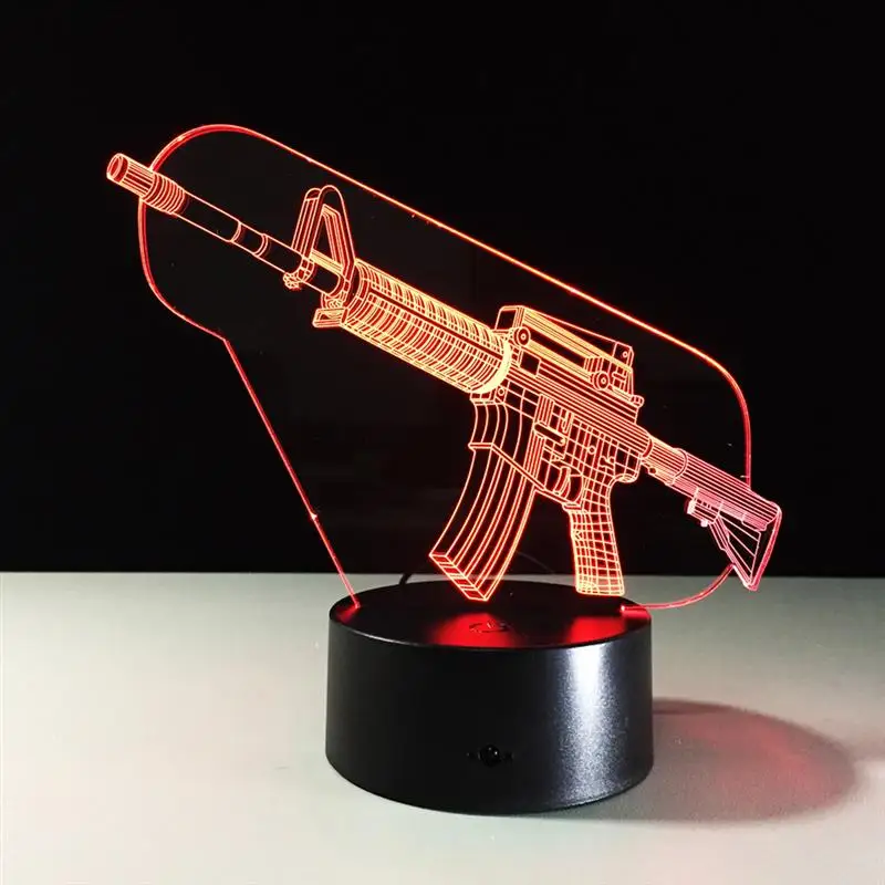 3D научно-Fi лампа видимого света эффект сенсорный выключатель Цвета изменения