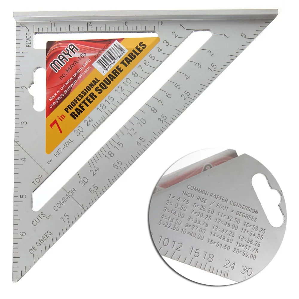 7&quot Square Carpenter's Measuring Ruler Layout Tool Triangle Angle Protractor New &amp Gauging Tools | Инструменты