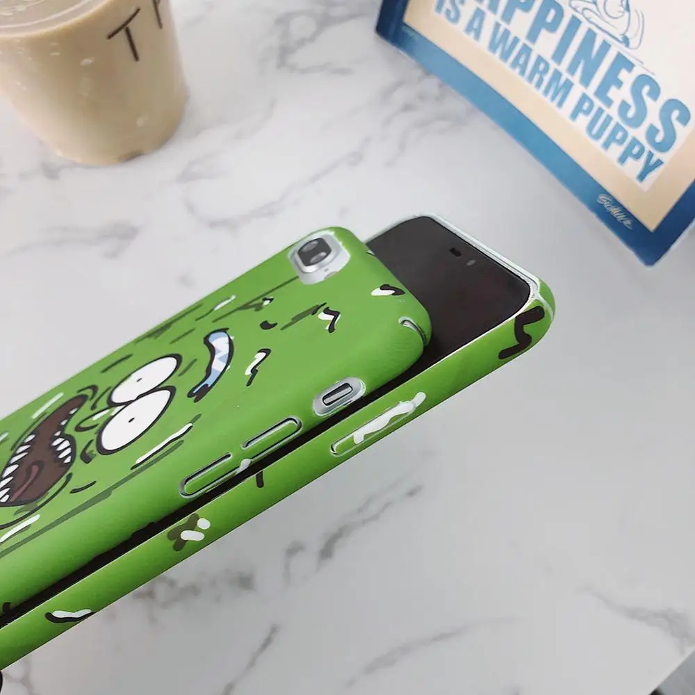 Зеленый с рисунком противоударный чехол для iPhone 7 8 Plus ПК Жесткий Чехол X XS Max XR 6s 6