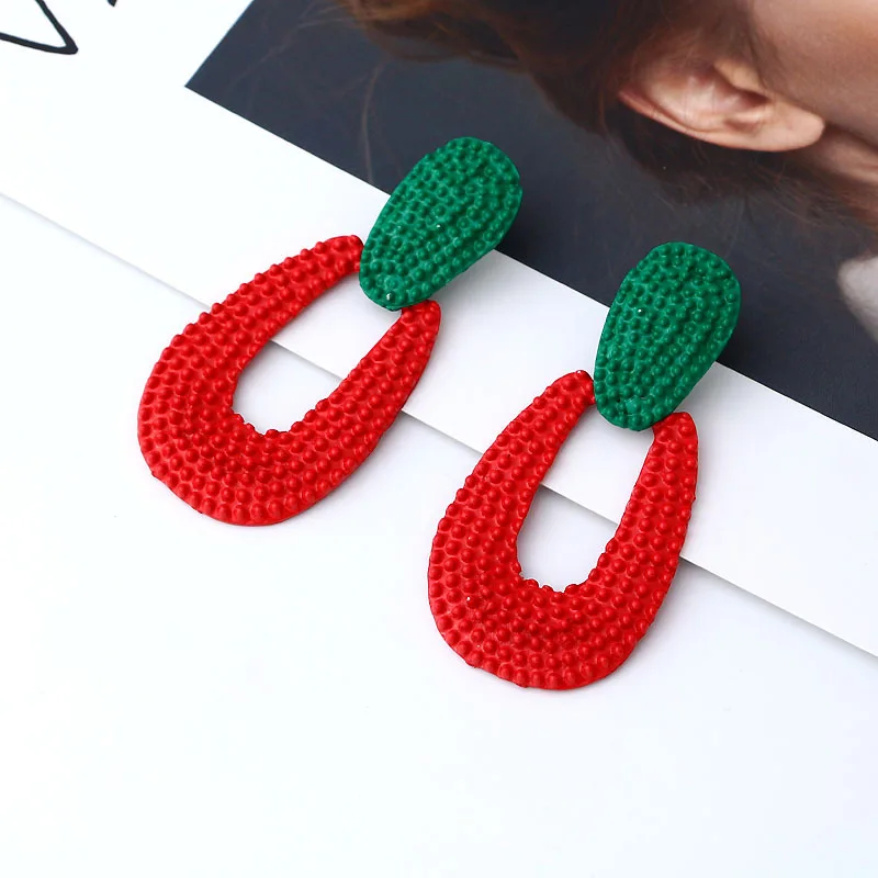 Ltumbe Punk Maxi Contrast Color Water Drop Earring for Women Simple Style Enamel Alloy Dangle Femme Night Club Jewelry | Украшения и