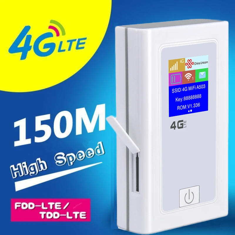 Карманный Wi Fi 5200 мАч Внешний аккумулятор 4G LTE Mifi роутер 150 Мбит/с точка доступа