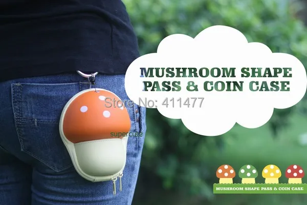 Новые гриб форма пройти и портмоне половина круг мини кошелек милый 5 шт.|wallet