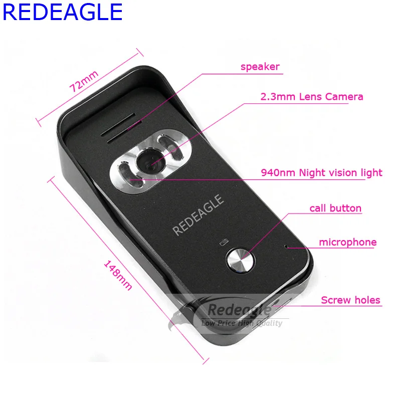 REDEAGLE Проводная 700TVL цветная наружная камера домофона блок для видеодомофона