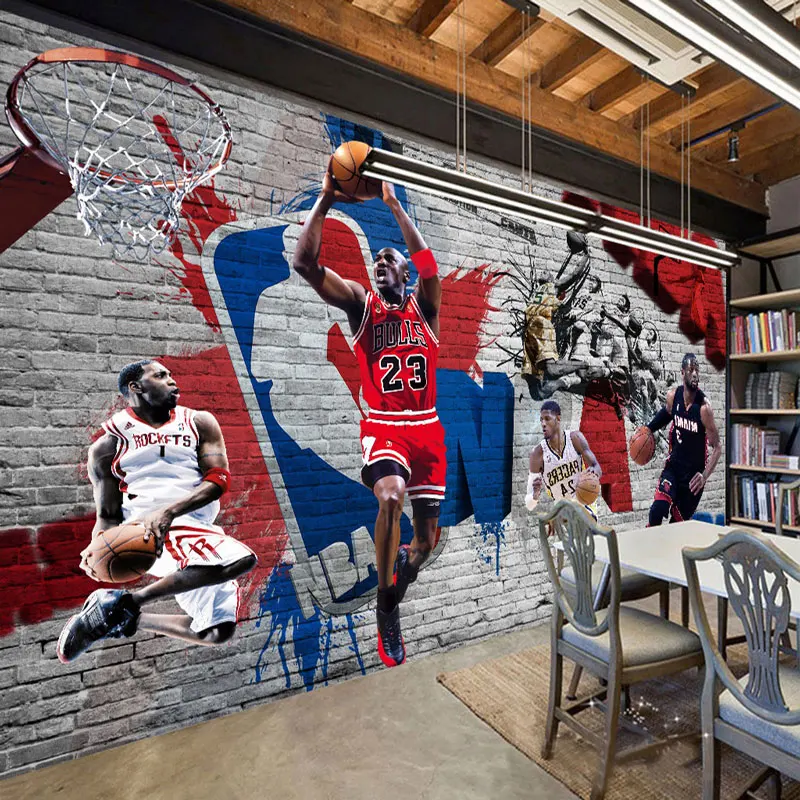Спортивная фотобумага для баскетбола настенная бумага детской комнаты 3D Бумага