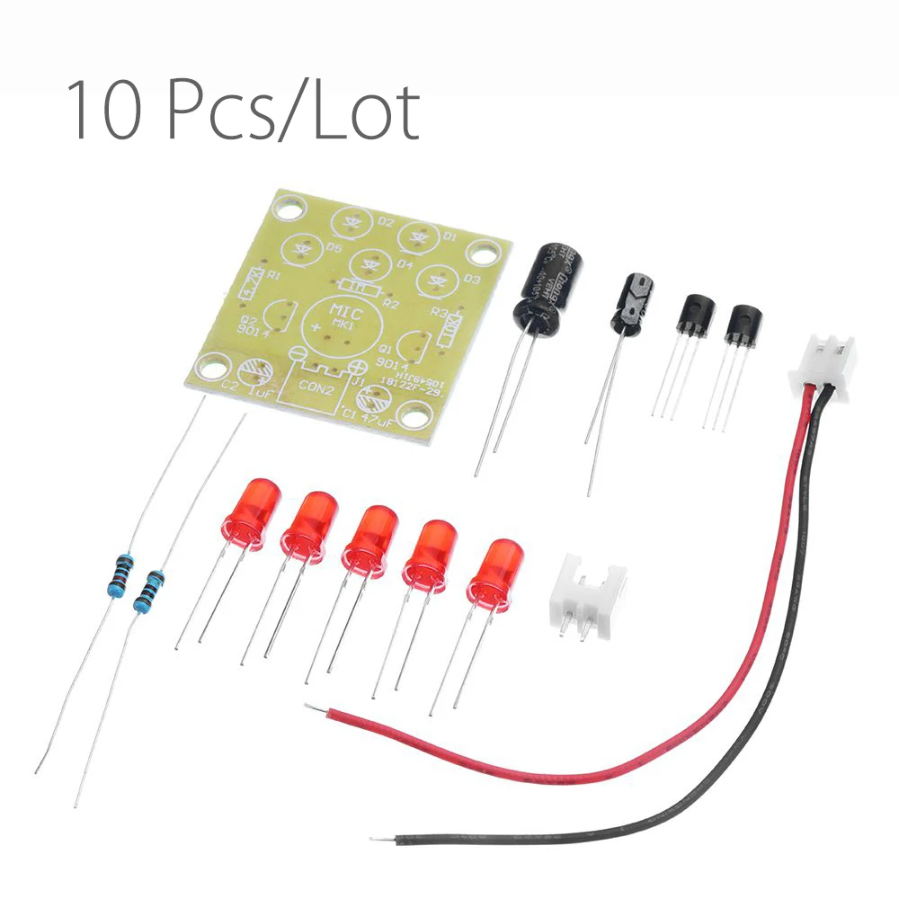 

10Pcs/Lot Voice Control Melody DIY LED Flash Kit Production Suite Small Learning Electronic Kits