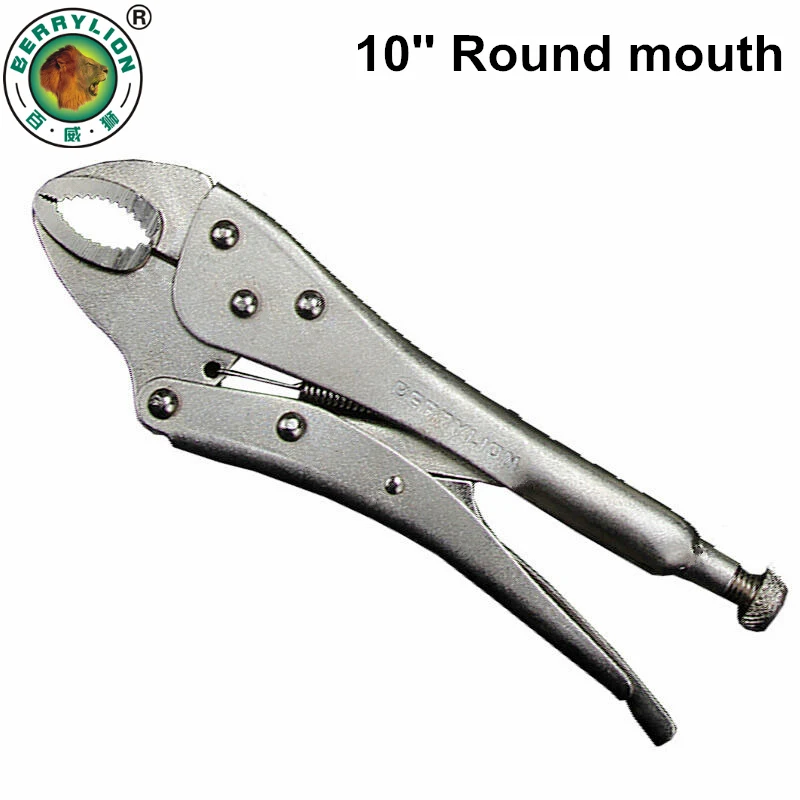 10 inch round mouth BERRYLION 7 ''/10'' Стопорные плоскогубцы с круглым и плоским ртом, прямая челюсть, Мультитул, тиски, плоскогубцы, набор ручных инструментов - Цвет: 10 inch round mouth