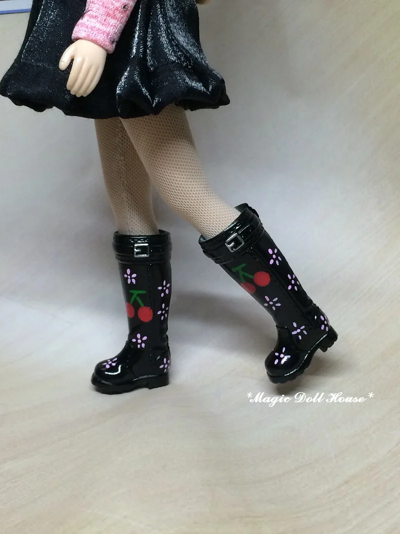 [MG405] Бесплатная доставка туфли Neoblythe # черные с ручной росписью пластиковые