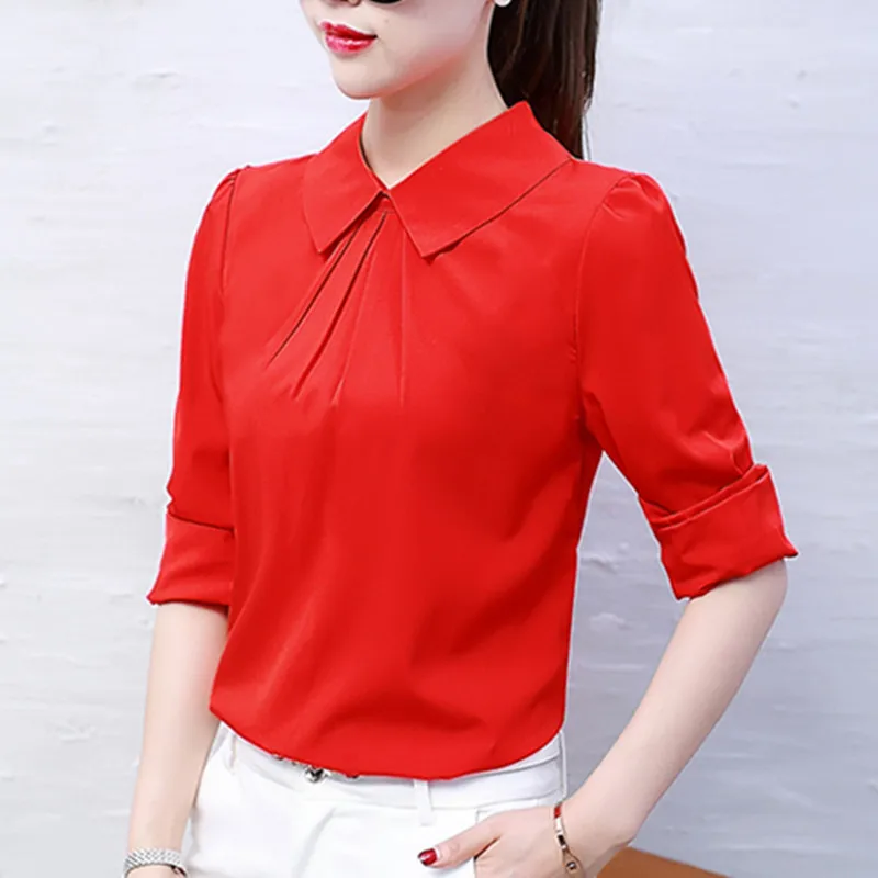 Женские блузки женские рубашки и с длинным рукавом шифоновая белая блузка