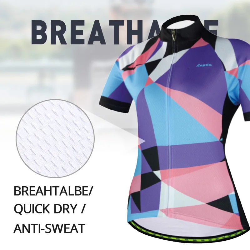 Aogda 2019 летняя рубашка Женская команда Велосипедная одежда Maillot Ciclismo
