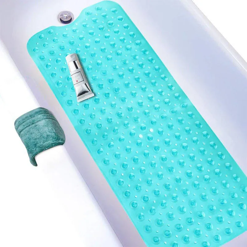 RFWCAK Rectangle 40x100cm PVC Anti-skid Bath Mat Soft Bathroom Massage Suction Cup Non-slip Bathtub Carpet Accessories | Дом и сад