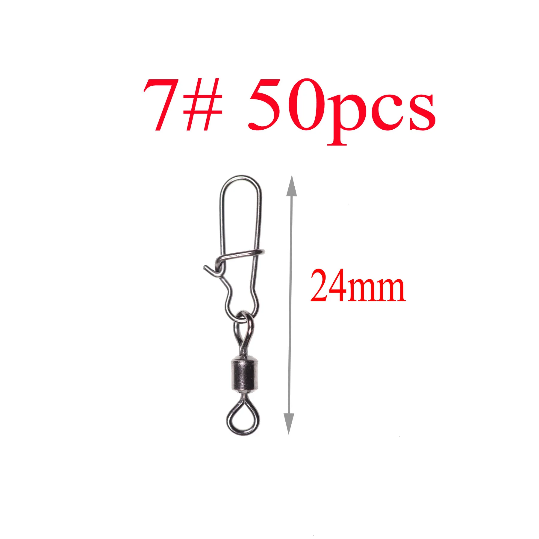 50PCS 7 50 шт. 7#8#12#14# роликовые поворотные защелки, быстросъемные защелки для такелажа, приманка грузила, разъем для соленой воды, Аксессуары для рыбалки - Цвет: 50PCS 7
