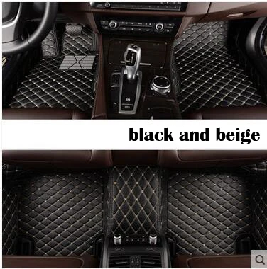 Автомобильные коврики на заказ для hyundai creta kia rio 3 mazda CX-5 toyota corolla для peugeot 308 honda accord volkswagen polo sedan - Название цвета: black and beige