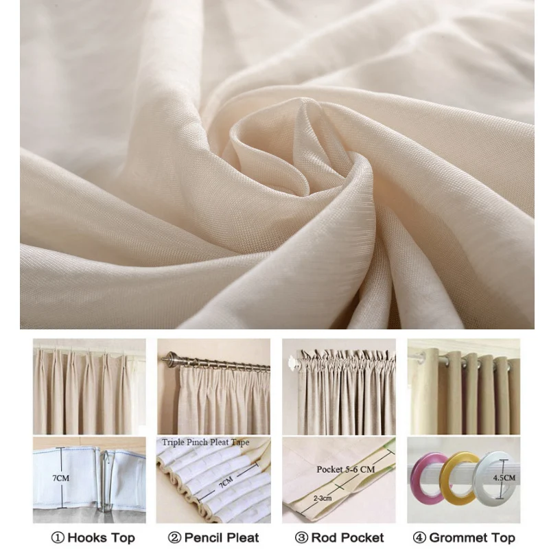 

Solid Colors linen tulle curtains for window screening for living room bedroom classic voile curtains fabric drapes