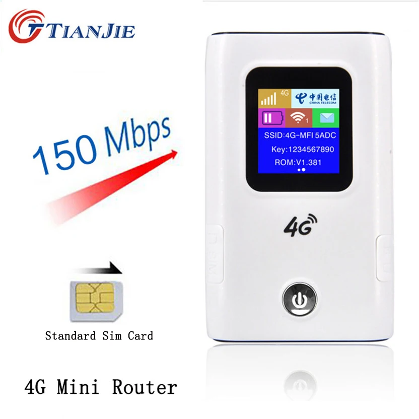 

4G LTE Wifi Router 3G 4G Wi-fi Hotspot Cat 4 150Mbps FDD TDD Wireless Broadband Unlocked Car Mobile Mifi With Sim Card Slot