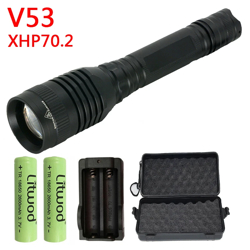 Litwod Z20V53 CREE XHP70.2 конвой Объектив 32 Вт чип-Лампа 18650 3200lm Мощный тактический светодиодный фонарик Фонарь масштабируемый светильник - Испускаемый цвет: Option D