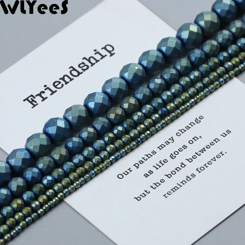 WLYeeS зеленые матовые граненые круглые гематитовые бусины 2 3 4 6 8 10 мм свободные для