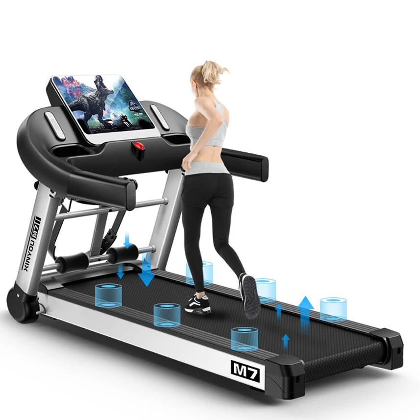 Сворачиваемый беговой тренажер с ЖК-дисплеем для дома с функцией похудения Led Ultra-quiet, гимнастическим оборудованием Walking Six-wheel Drive Damping.