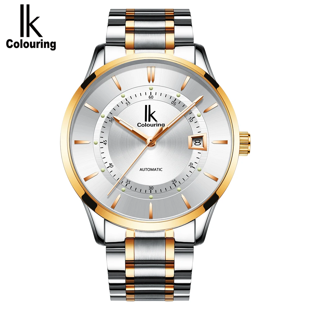 Классические мужские механические часы с датой водонепроницаемые из