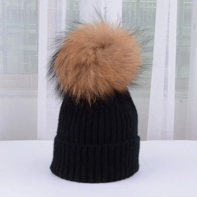 зимняя шапка для девочки мальчика шапочка с помпоном вязаная трикотажная бини