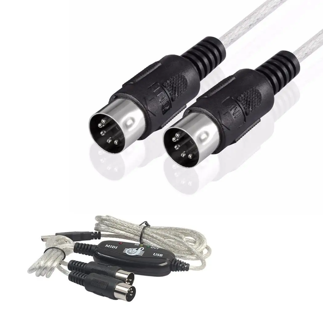 USB в кабель MIDI конвертер для музыки Адаптер клавиатуры черный шнур 190 см/74 8 дюйма| |