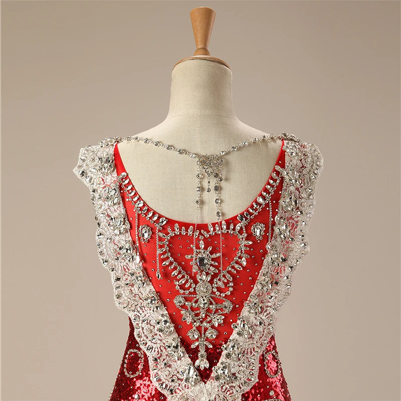 Роскошное длинное вечернее платье в арабском стиле 2018 Русалка v-образный вырез