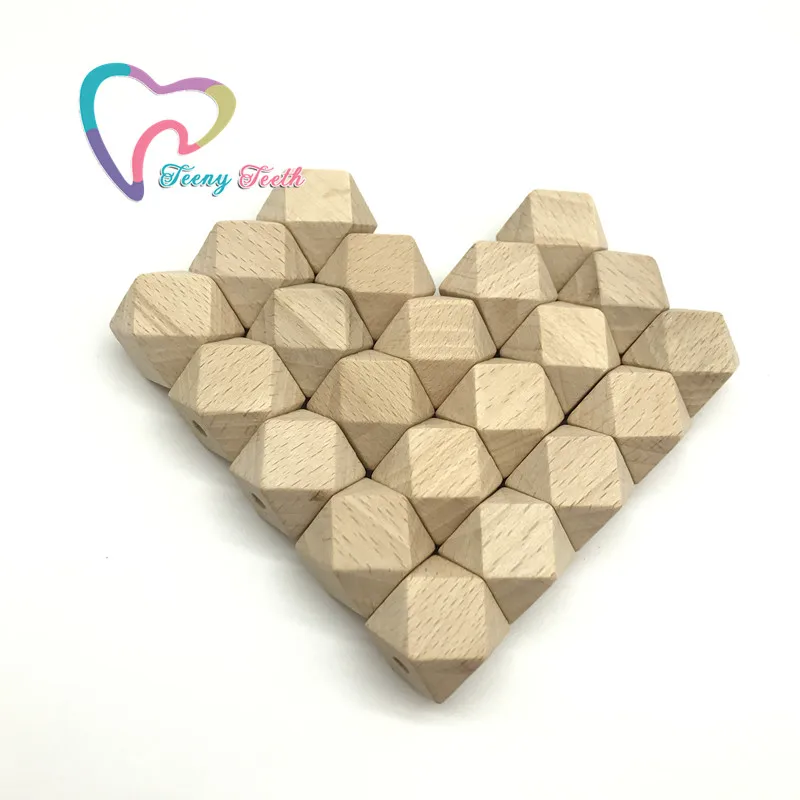 Teeny Teeth 60PCS 20 MM Beech Wood Hexagon Beads Hex Geo Natural Eco beads Organic Wooden Loose | Украшения и аксессуары