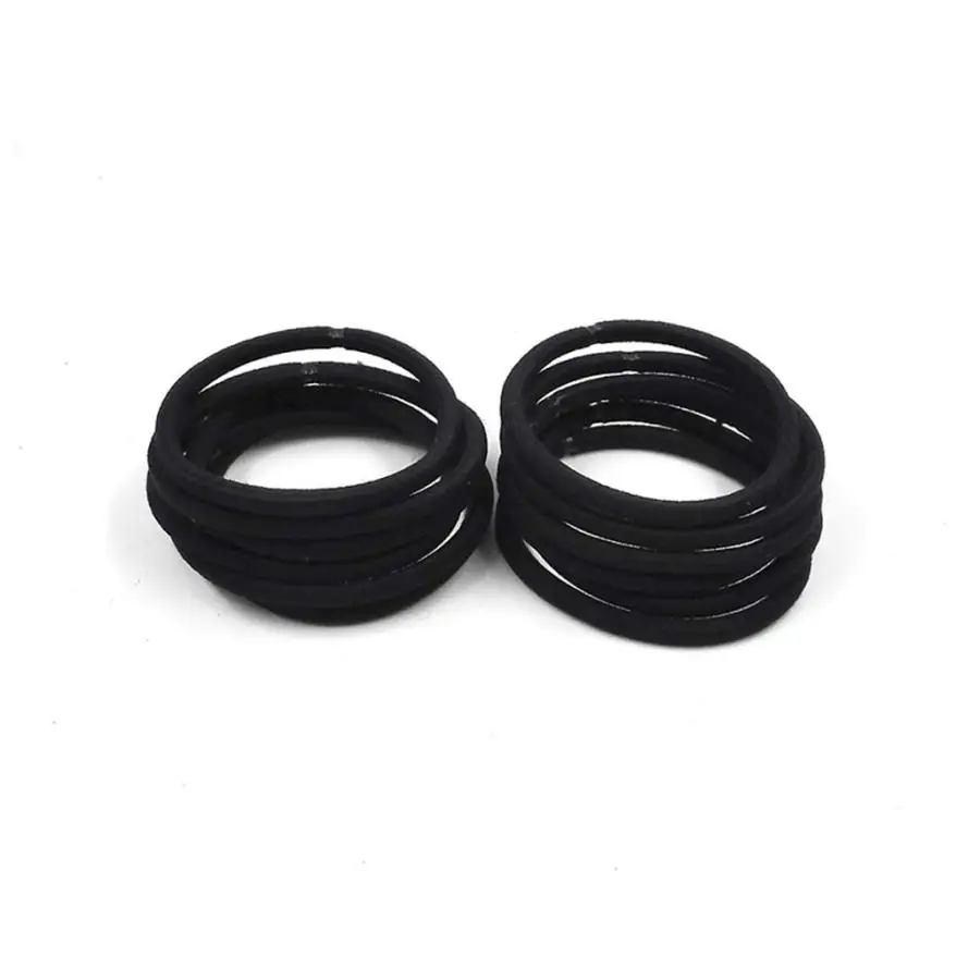 Тонкие резинки для волос ярких цветов 100 шт./лот 40 мм Черные девочек и женщин