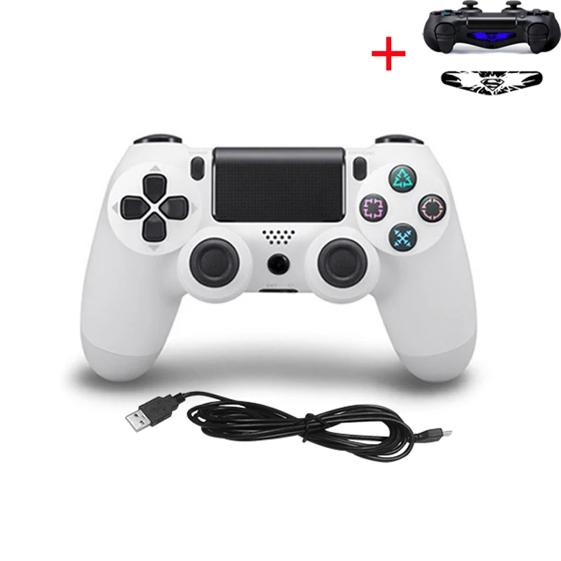 Белый Для PS4 USB проводной геймпад пульт дистанционного управления для ПК Джойстик геймпады для sony Platstaion 4 PS4 игровые аксессуары - Цвет: Белый