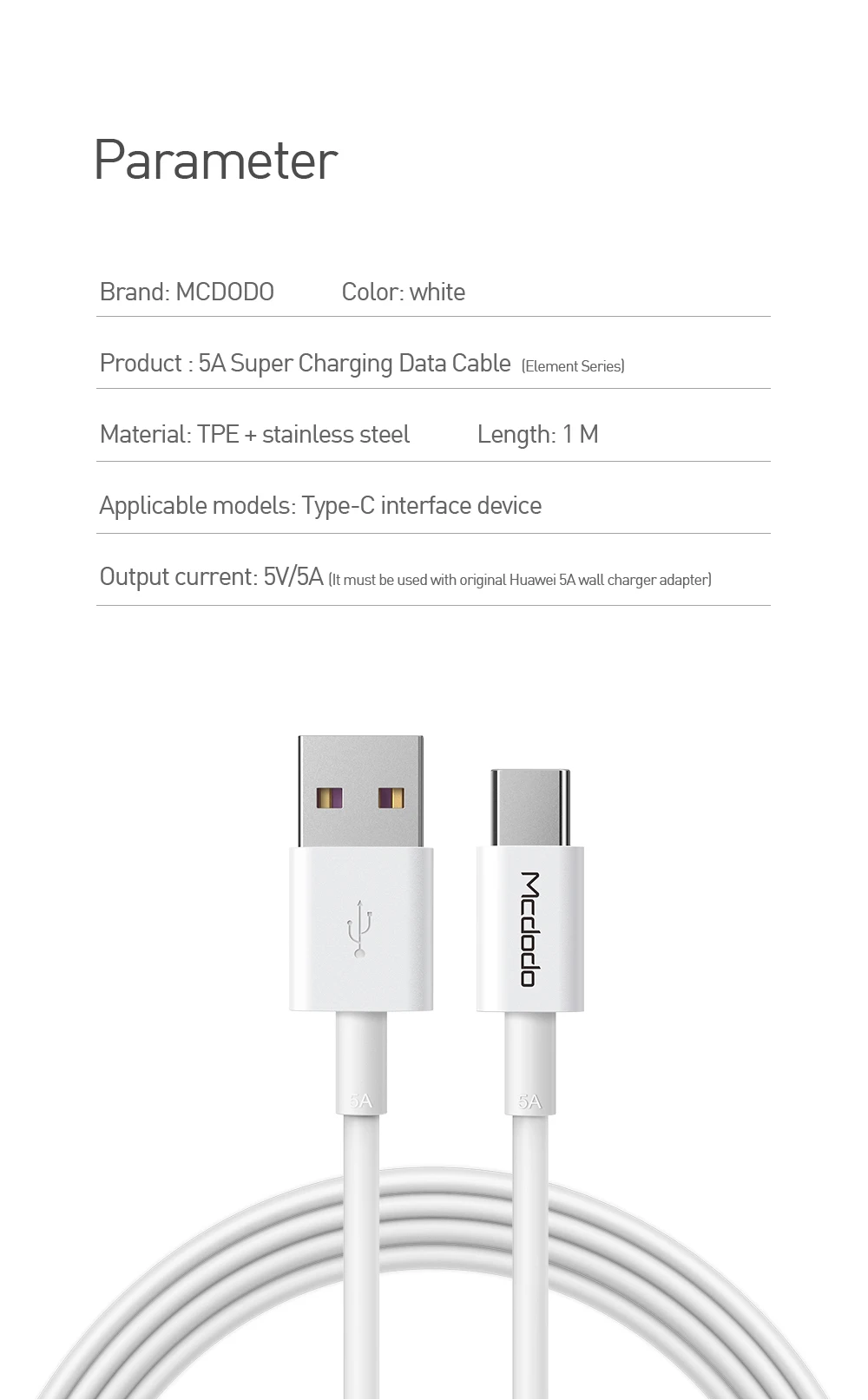 Mcdodo 5A супер быстрая зарядка usb type-C кабель для huawei mate 20 P20 10 Pro Lite для samsung S10 S9 USB-C зарядный кабель для передачи данных