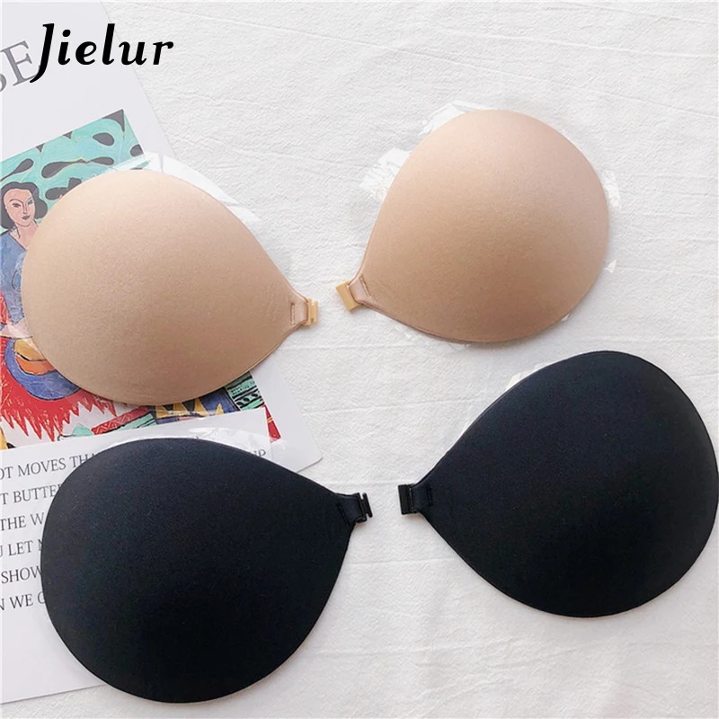 Jielur Women Self Adhesive Bra Solid Color Sexy Push Up Lingerie Top A B C Cup Fly Strapless Silicone Invisible Bralette | Женская