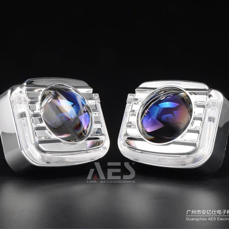 AES Универсальный 3 дюйма объектив проектора U Чехол led глаза ангела кожух белый корпус прожектора для jeep wrangler jk