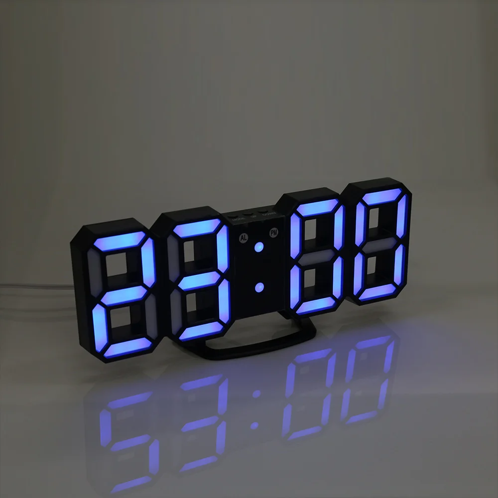 3D LED настенные часы ночник Современный цифровой будильник настольные для дома