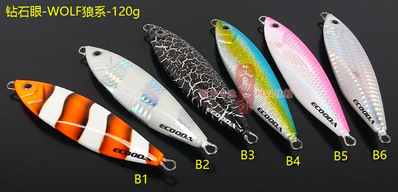 ECOODA Алмазный глаз волк серии 80g120g180g250g свинцовые грузила джигггинг приманка глубокое море светящиеся искусственные рыболовные приманки