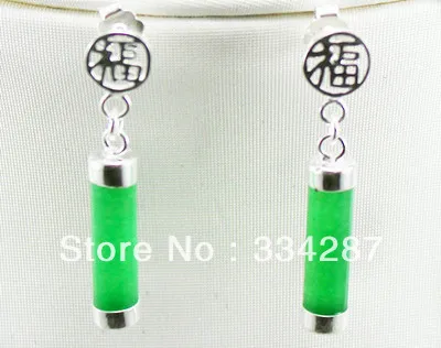 Серьги с черным агатом из серебра 925 пробы зеленым фиолетовым нефритом |