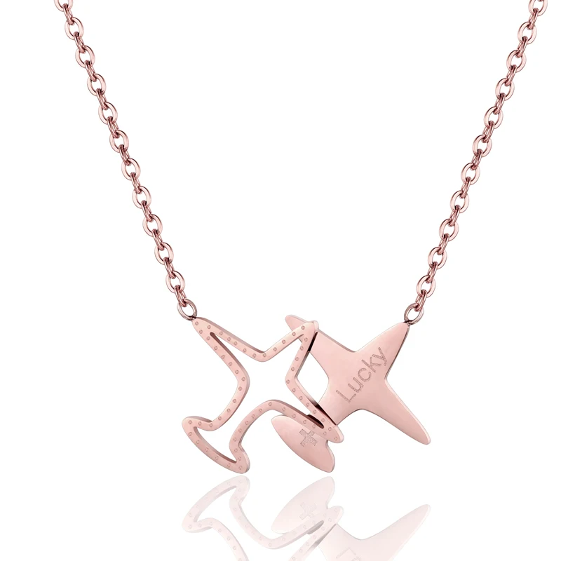 Женское ожерелье с подвеской Счастливый самолет из нержавеющей стали 316L |