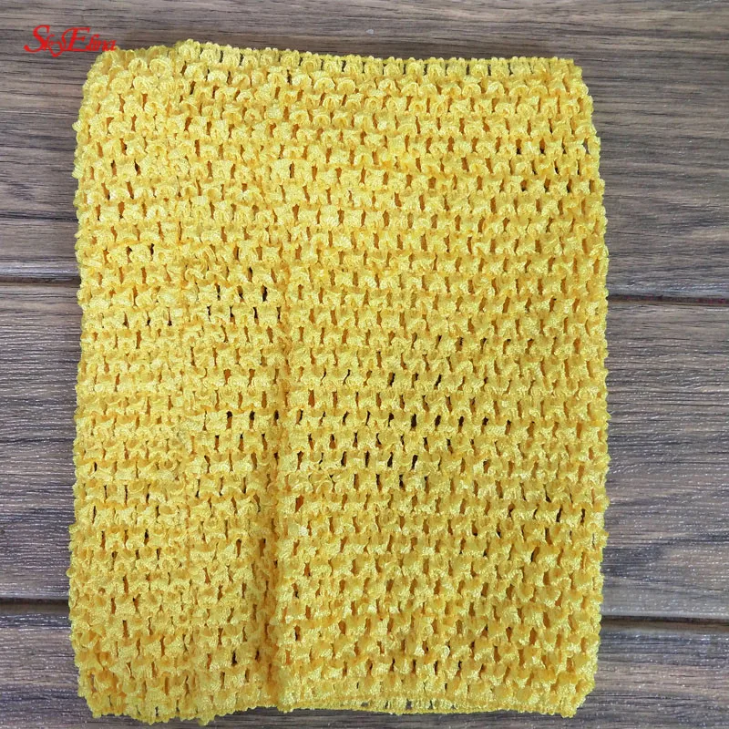 yellow 20x23 см, юбка-пачка, топ-труба 9 дюймов, эластичное вязаное крючком для девочек, на груди, ручная работа, вязаная ткань, юбка, платье, аксессуары, 24 цвета, 6Z-SH939 - Цвет: yellow